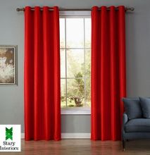 RED Curtain (3M) (2Panels,each 1.5M) + FREE WHITE SHEER